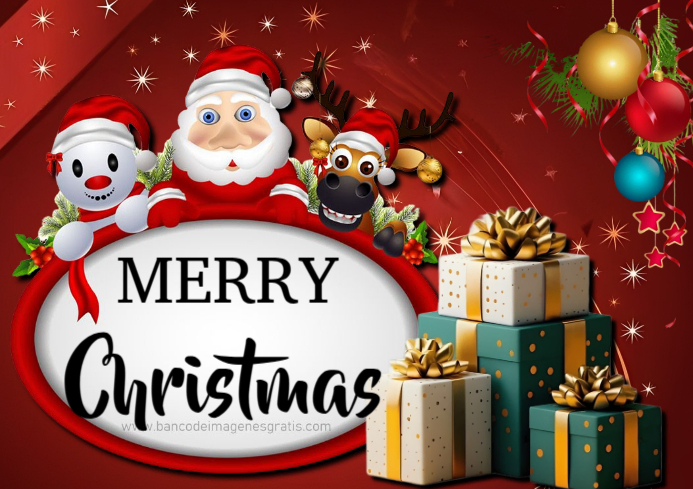Red Maximalist Merry Christmas A4 Template | PosterMyWall