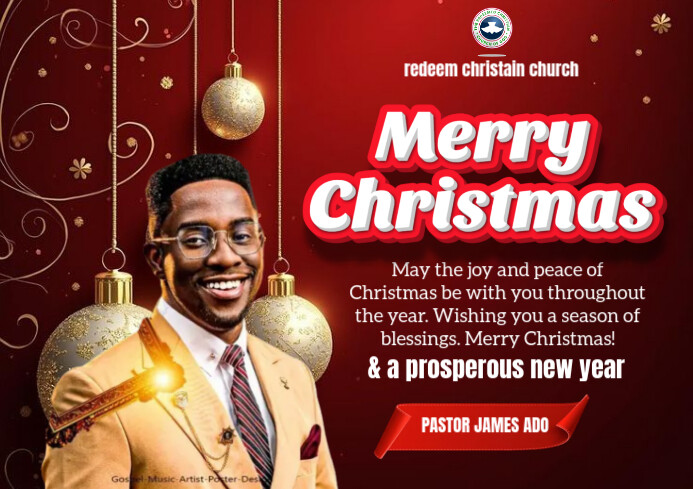 Red Maximalist Merry Christmas A4 Template | PosterMyWall