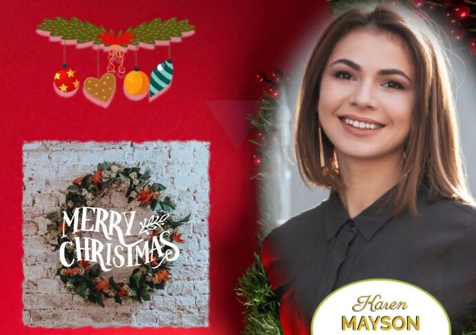 Copy of Red Maximalist Merry Christmas A5 | PosterMyWall