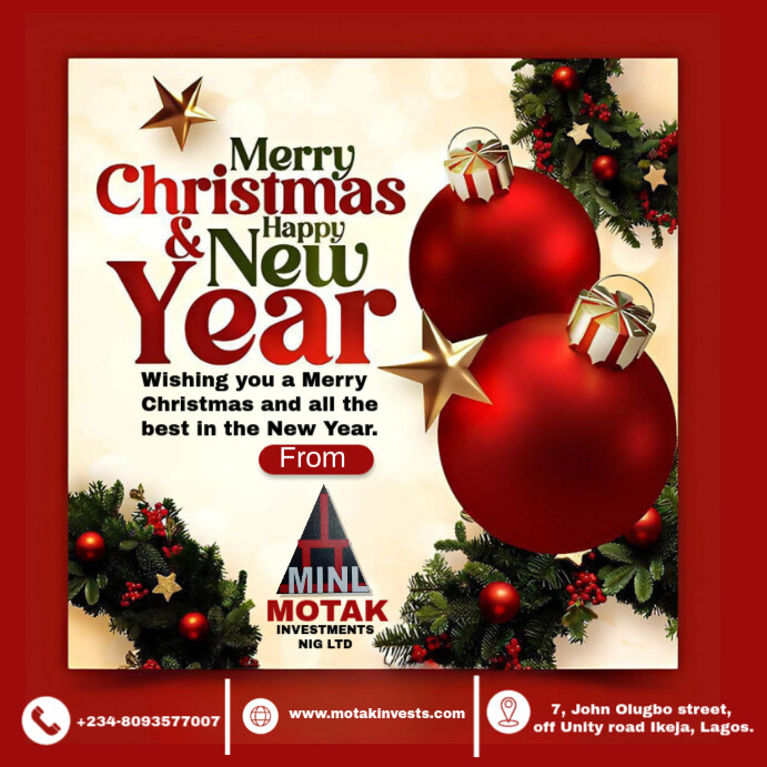 Plantilla de Red Maximalist Merry Christmas And Happy New Year ...