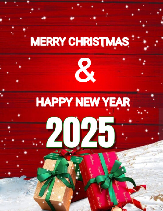 Copy of Red Maximalist Merry Christmas And Happy New Year Flyer (us ...