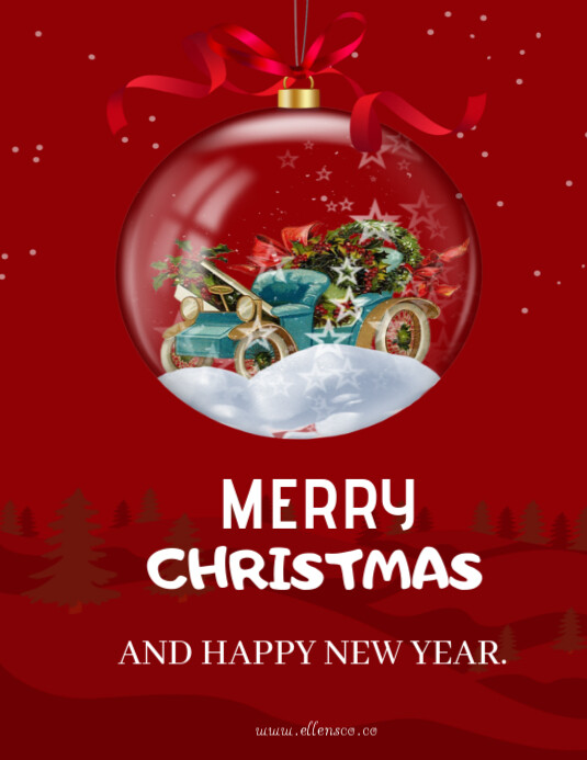 Copy of Red Maximalist Merry Christmas And Happy New Year Flyer (us ...