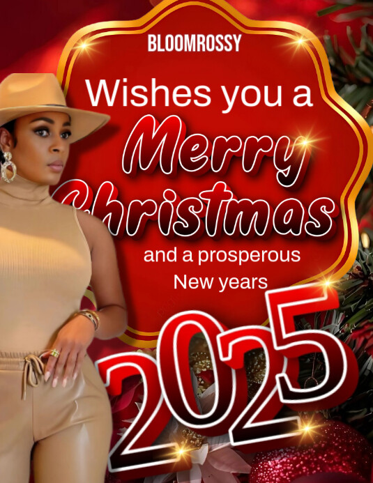 Copy of Red Maximalist Merry Christmas And Happy New Year Flyer (us ...