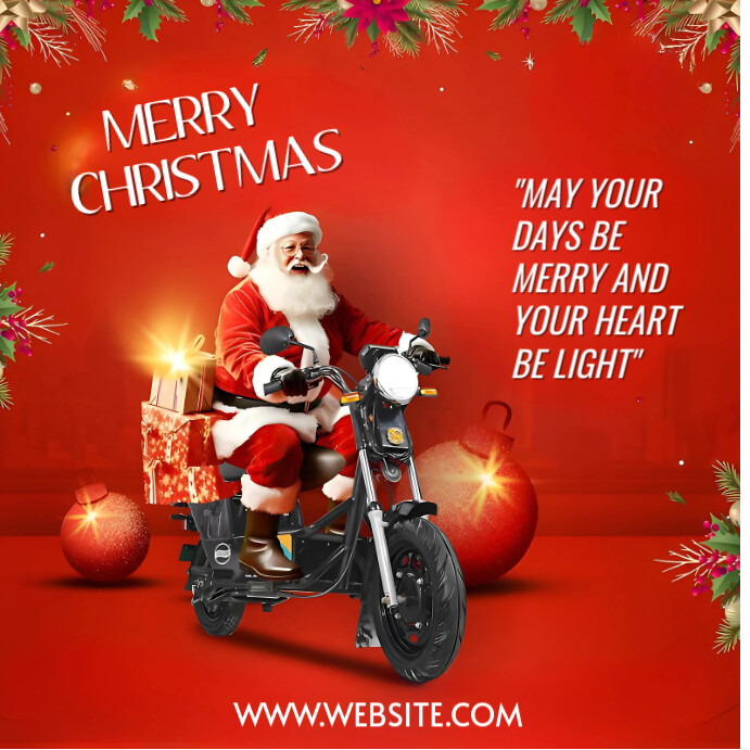 Red Maximalist Merry Christmas And Happy New Year December Celebration ...