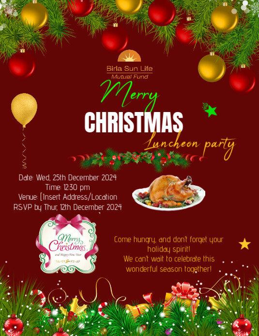 Copy of Red Maximalist Merry Christmas And Happy New Year Flyer (us ...