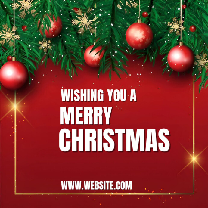 Plantilla de Red Maximalist Merry Christmas And Happy New Year December ...