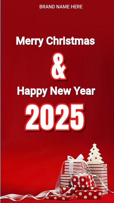 Plantilla de Red Maximalist Merry Christmas And Happy New Year ...