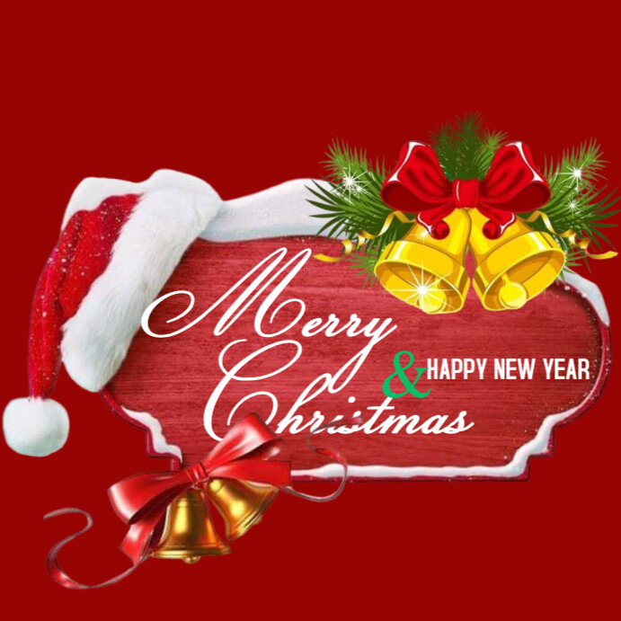 Copy of Red Maximalist Merry Christmas And Happy New Year Instagram ...