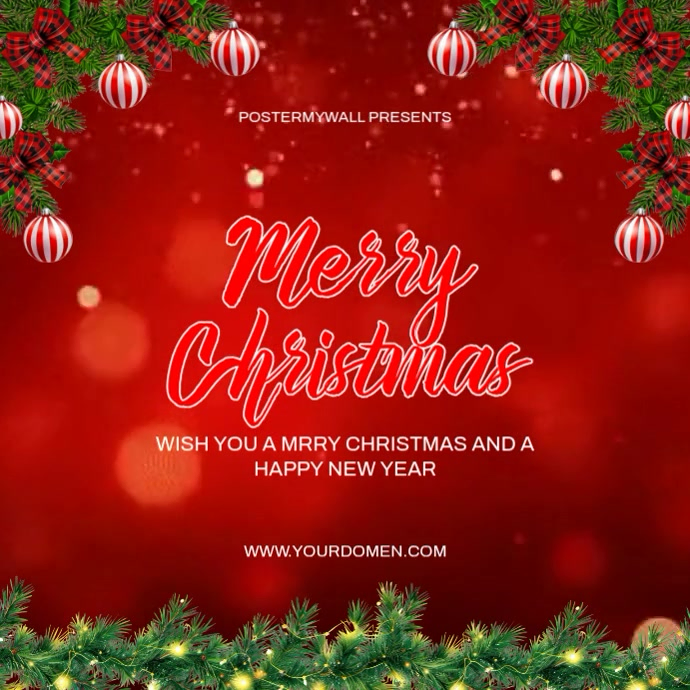Copy of Red Maximalist Merry Christmas And Happy New Year Instagram ...