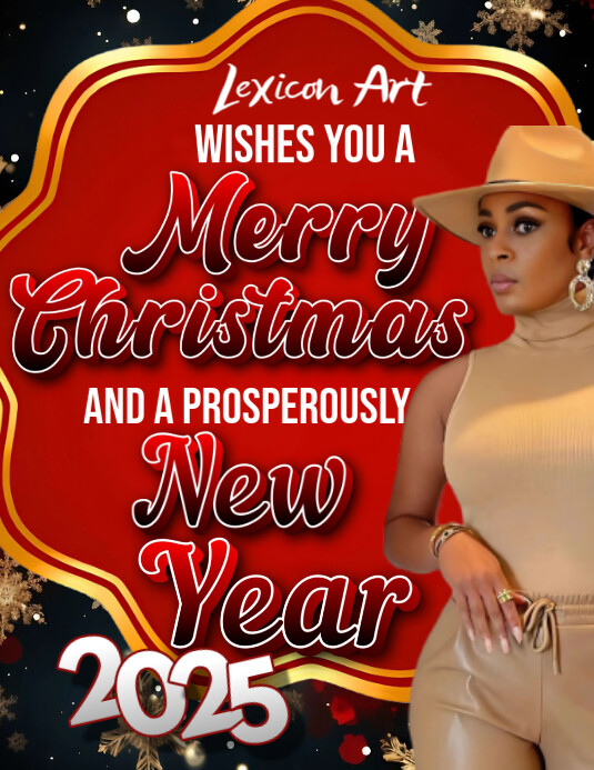 Red Maximalist Merry Christmas And Happy New Year Flyer (us Letter ...