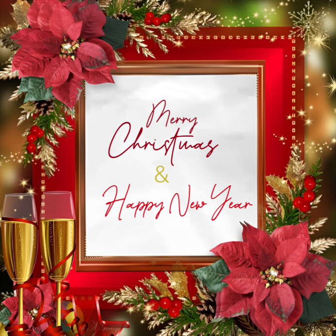 Red Maximalist Merry Christmas And Happy New Year Instagram Post ...