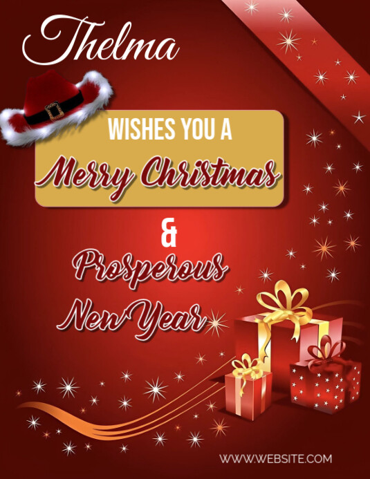 Copy of Red Maximalist Merry Christmas And Happy New Year Flyer (us ...