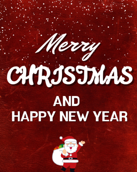 Red Maximalist Merry Christmas And Happy New Year Instagram Portrait ...