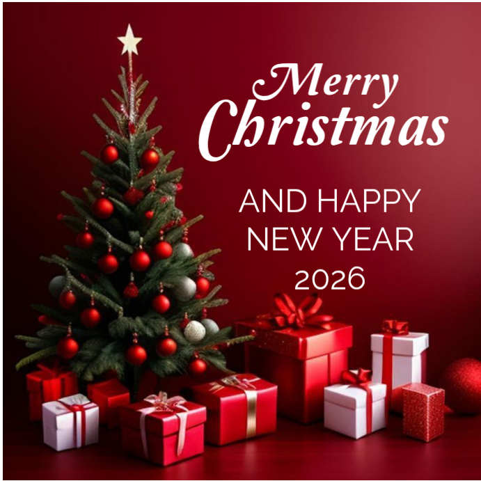 Red Maximalist Merry Christmas And New Year Instagram Post Template ...