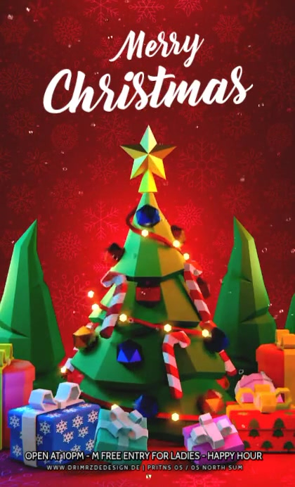 Red Maximalist Merry Christmas Card Design Us Legal Template | PosterMyWall
