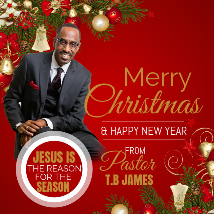 Red Maximalist Merry Christmas Card  Instagram Post template