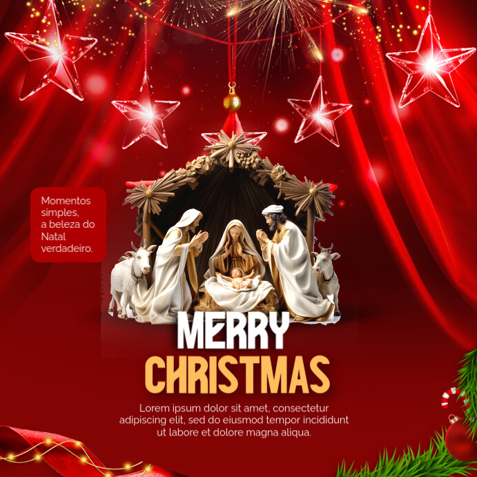 Red Maximalist Merry Christmas Celebration Instagram Post Template ...