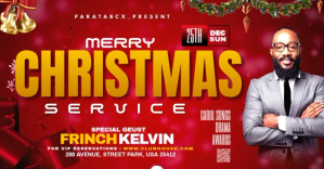 Red Maximalist Merry Christmas Church service Facebook Shared Image template