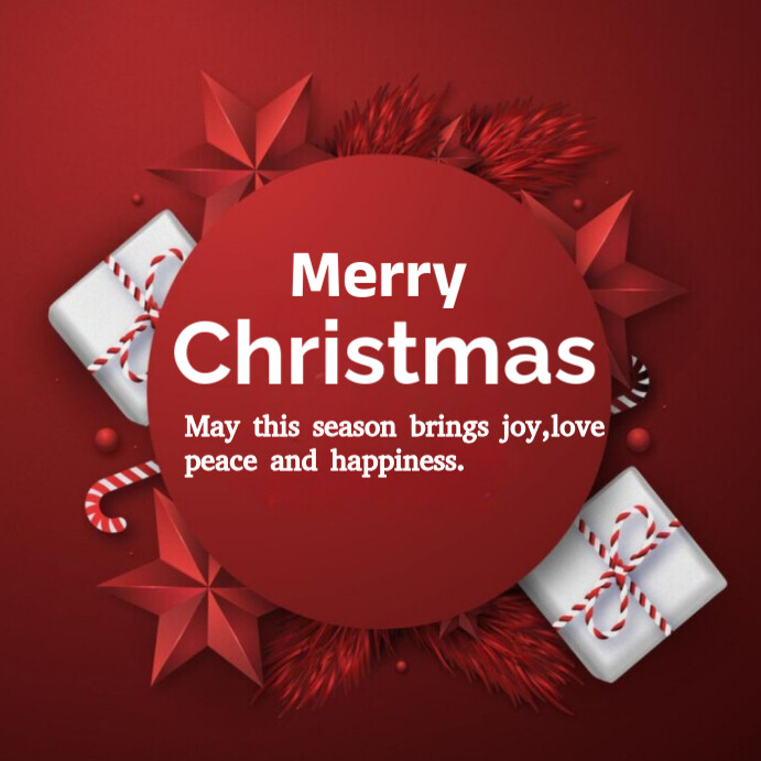 Red Maximalist Merry Christmas Day Instagram Post Template | PosterMyWall