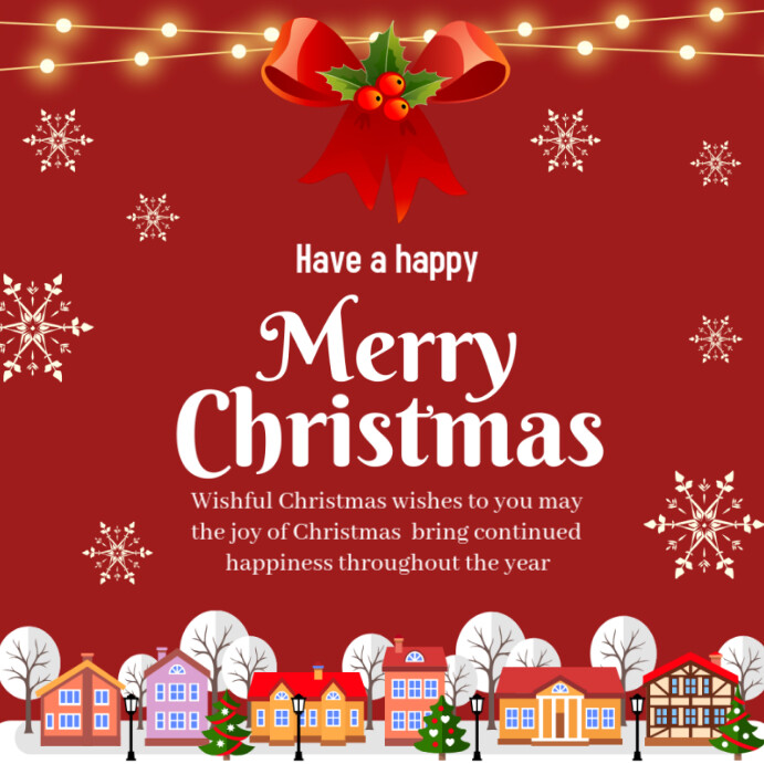 Red Maximalist Merry Christmas Day Wish Flyers Instagram Post Template ...