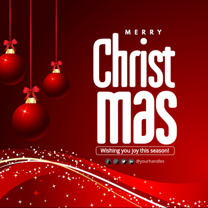 Plantilla de Red Maximalist Merry Christmas Design Flyer Instagram Post ...