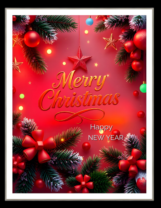 Copy of Red Maximalist Merry Christmas | PosterMyWall