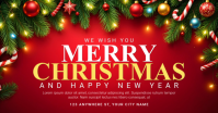 Red Maximalist Merry Christmas Facebook Shared Image template