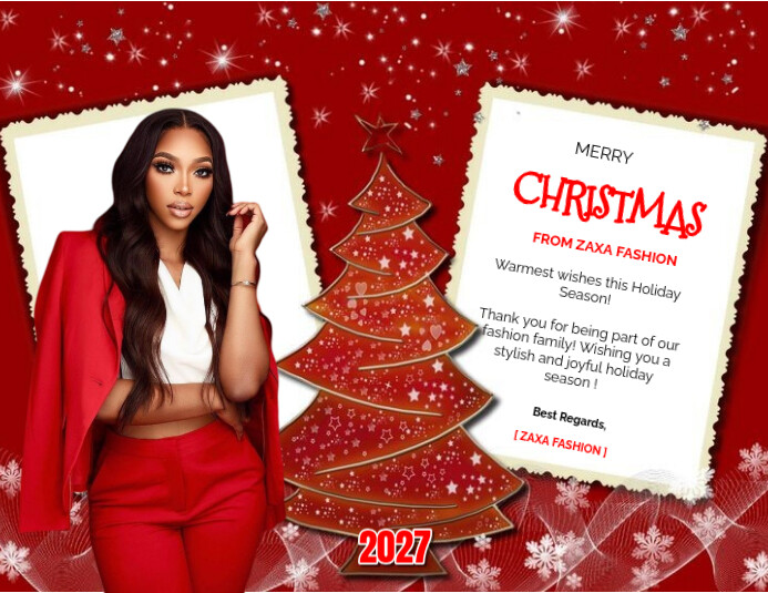 Plantilla de Red Maximalist Merry Christmas Flyer (us Letter ...