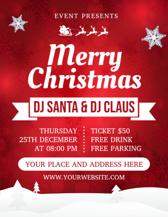 Copy of Red Maximalist Merry Christmas Flyer (us Letter) | PosterMyWall