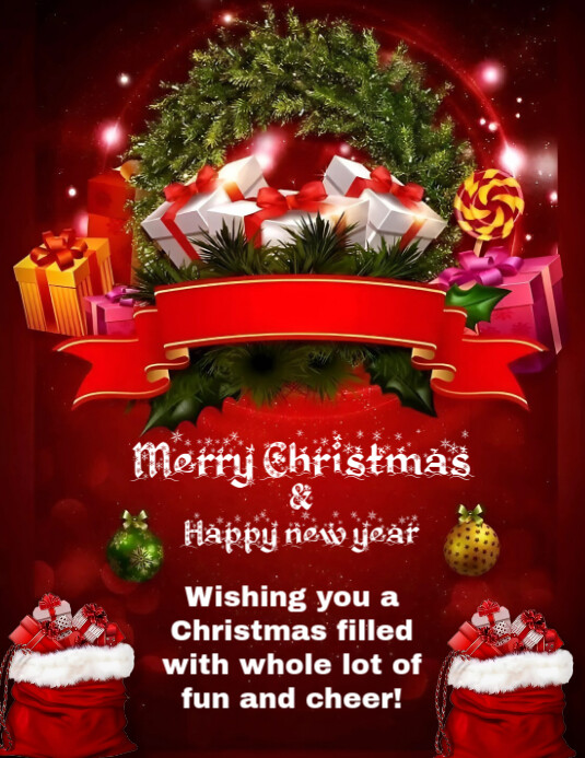 Copy of Red Maximalist Merry Christmas Flyer (us Letter) | PosterMyWall