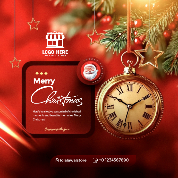 Plantilla de Red Maximalist Merry Christmas Flyer Instagram Post ...