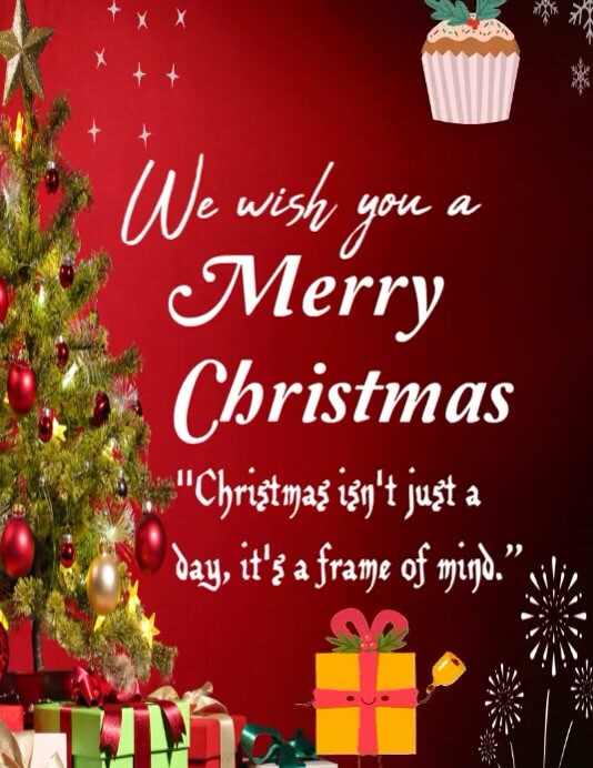 Red Maximalist Merry Christmas Flyer Template Flyer (us Letter ...