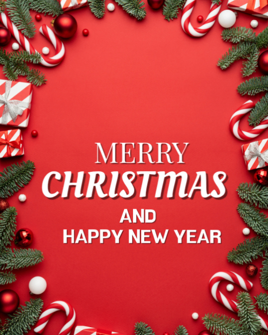 Plantilla de Red Maximalist Merry Christmas Flyers Instagram Portrait ...
