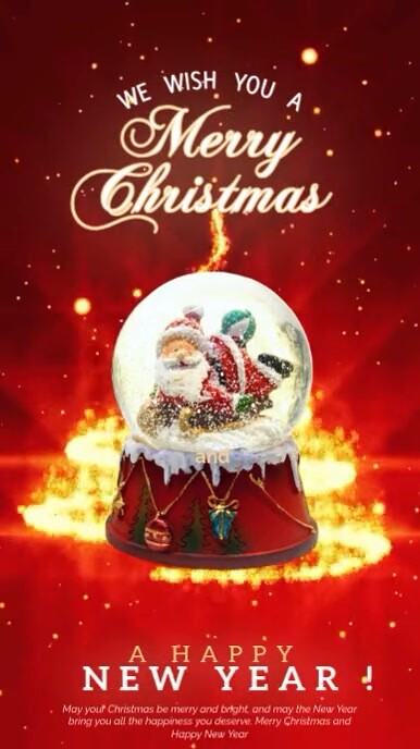 Plantilla de Red Maximalist Merry Christmas Greeting Card Video ...