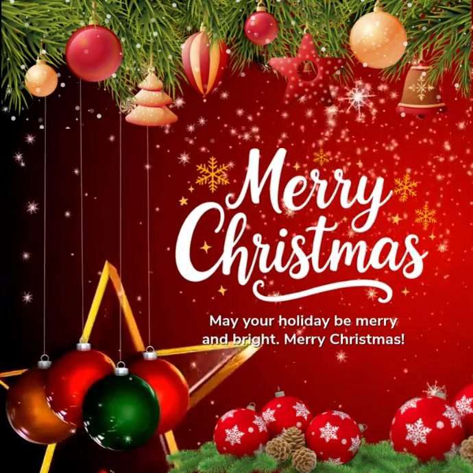 Red Maximalist Merry Christmas Greeting Instagram Post Template ...