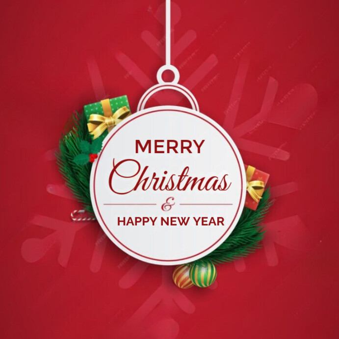 Red Maximalist Merry Christmas Greetings Card Design Template Instagram ...