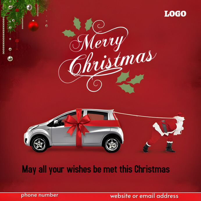 Copy of Red Maximalist Merry Christmas Happy New Year Instagram Post ...