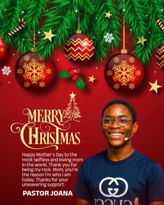 Plantilla de Red Maximalist Merry Christmas Instagram Portrait ...