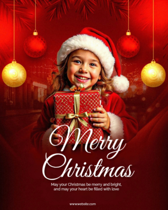Plantilla de Red Maximalist Merry Christmas Instagram Portrait ...