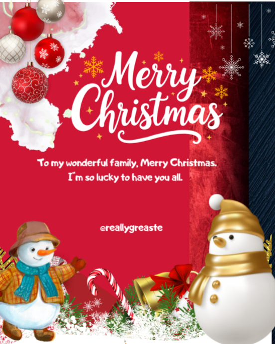 Red Maximalist Merry Christmas Instagram Portrait Template | PosterMyWall