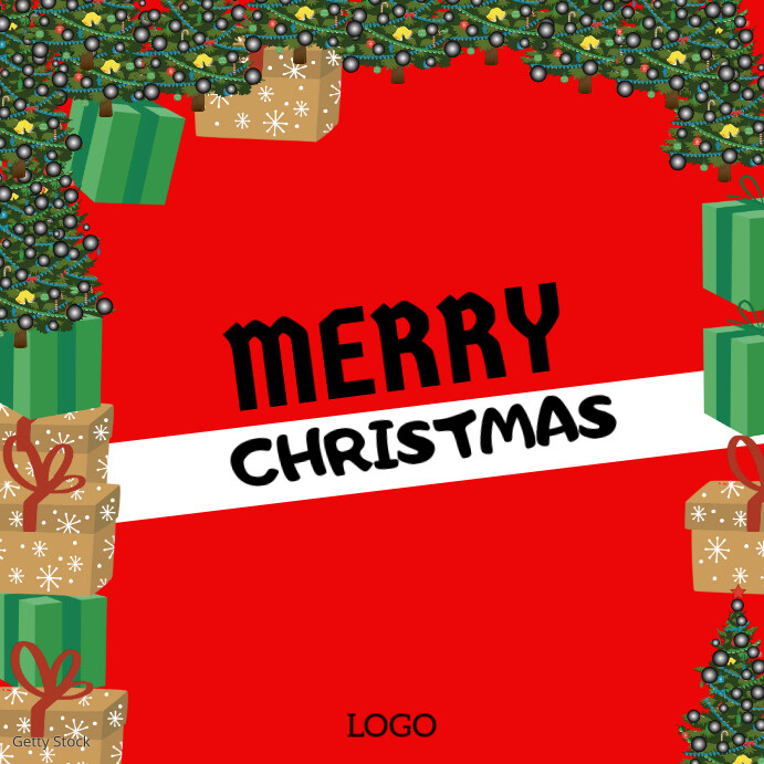 Red Maximalist Merry Christmas Instagram Post Template | PosterMyWall