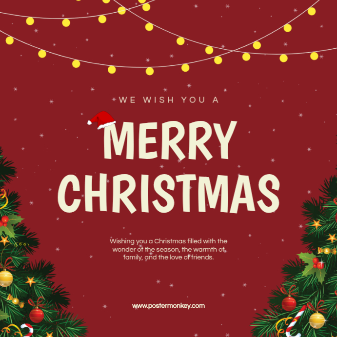 Red Maximalist Merry Christmas Instagram Post Template | PosterMyWall