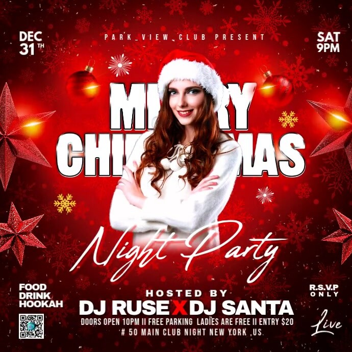 Red Maximalist Merry Christmas Instagram Post Template | PosterMyWall