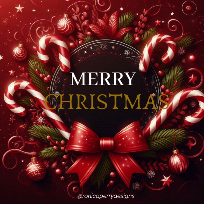 Red Maximalist Merry Christmas Instagram Post Template | PosterMyWall