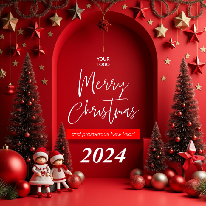 Copy of Red Maximalist Merry Christmas Instagram Post | PosterMyWall