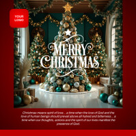 Red Maximalist Merry Christmas Instagram Post Template | PosterMyWall