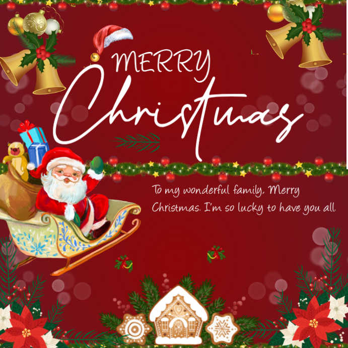 Plantilla de Red Maximalist Merry Christmas Instagram Post | PosterMyWall