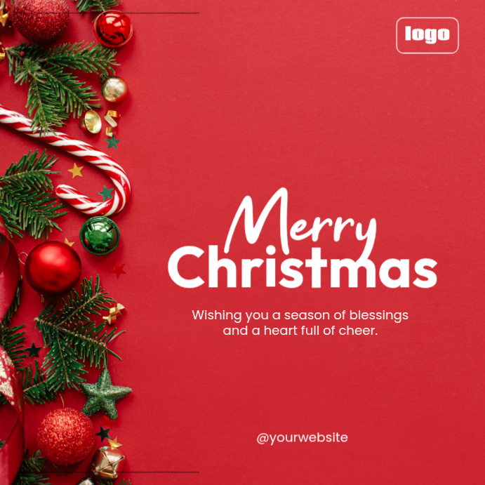Red Maximalist Merry Christmas Instagram Post Templat | PosterMyWall