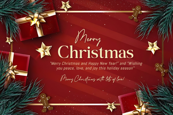 Red Maximalist Merry Christmas Label Template | PosterMyWall