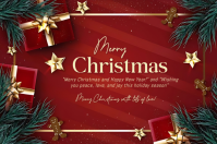 Red Maximalist Merry Christmas Label Etiket template